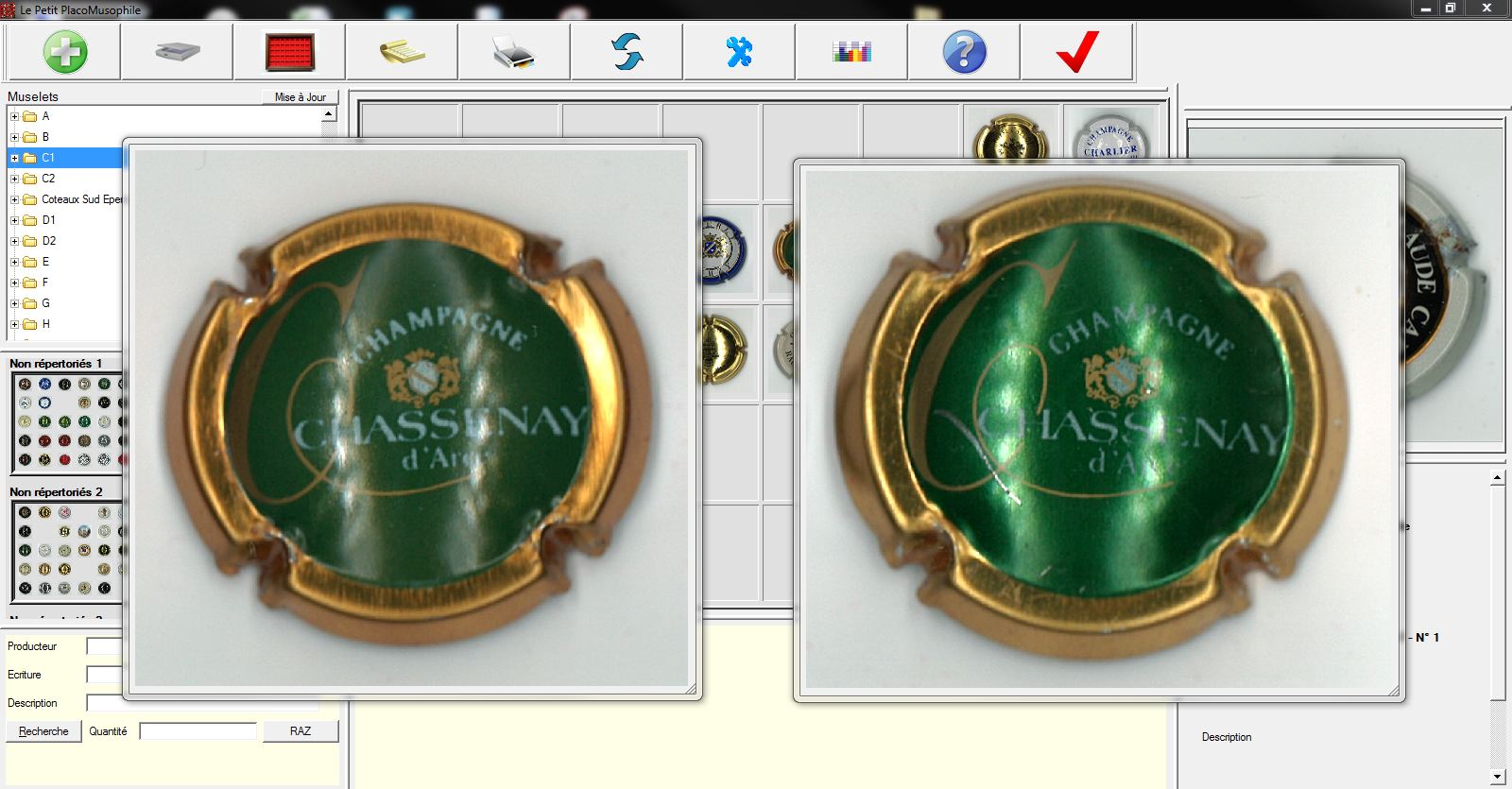 Visualisation de 2 capsules
