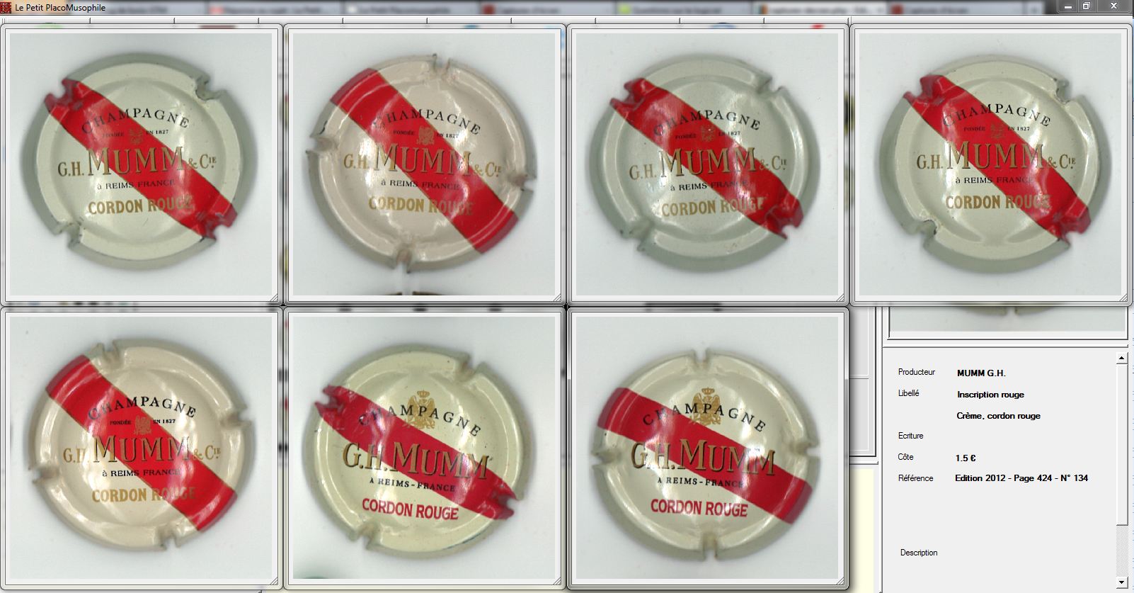 Visualisation de 7 capsules